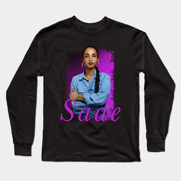 Sade - Retro 80s Music Long Sleeve T-Shirt by MamasYoO
